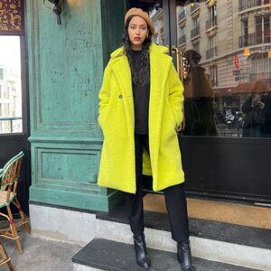 NWT K-Zell LEMON LIME COZY TRENCH Size Small